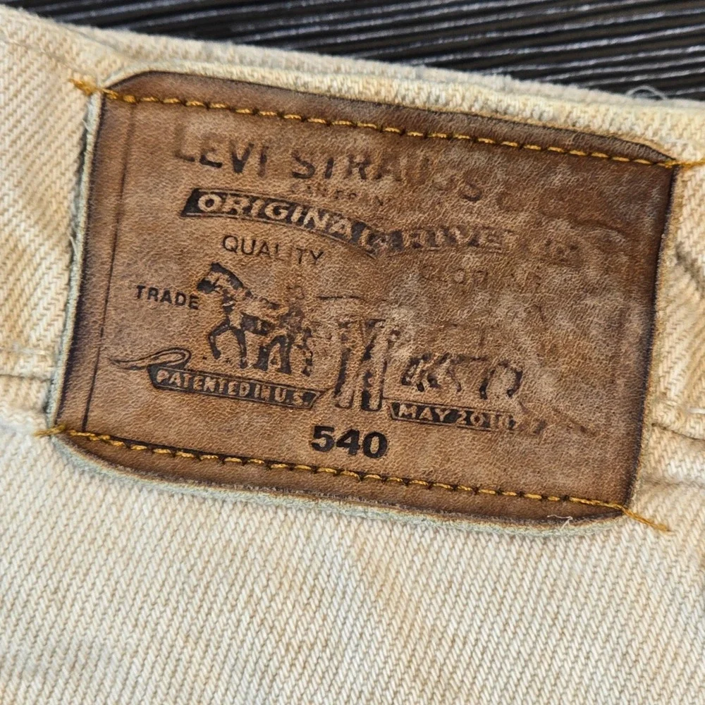 Vintage‎ 1991 Levis 540 Relaxed Fit Jeans Tan Khaki Denim Made in USA Mens 38x32